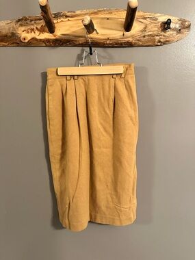 Camel Wool/Nylon Vintage Pencil Skirt